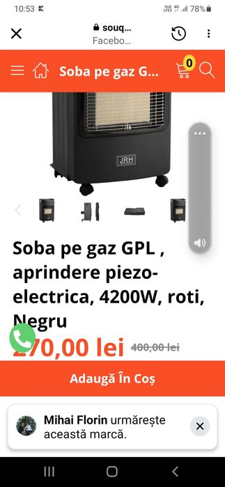Sobă pe gaz cu butelie