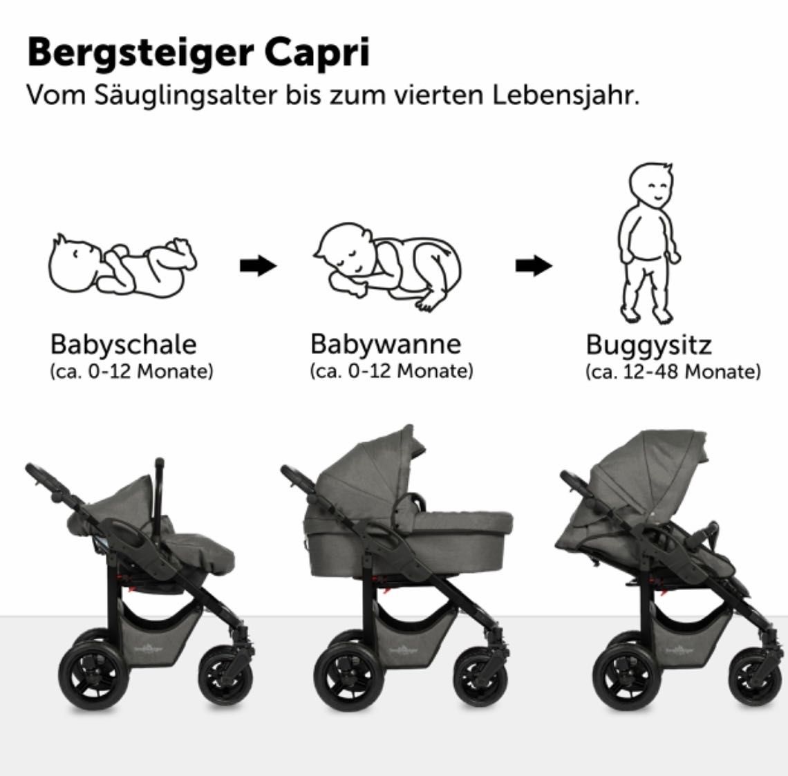 Детска / бебешка количка 3в1 на немската марка Bergsteiger