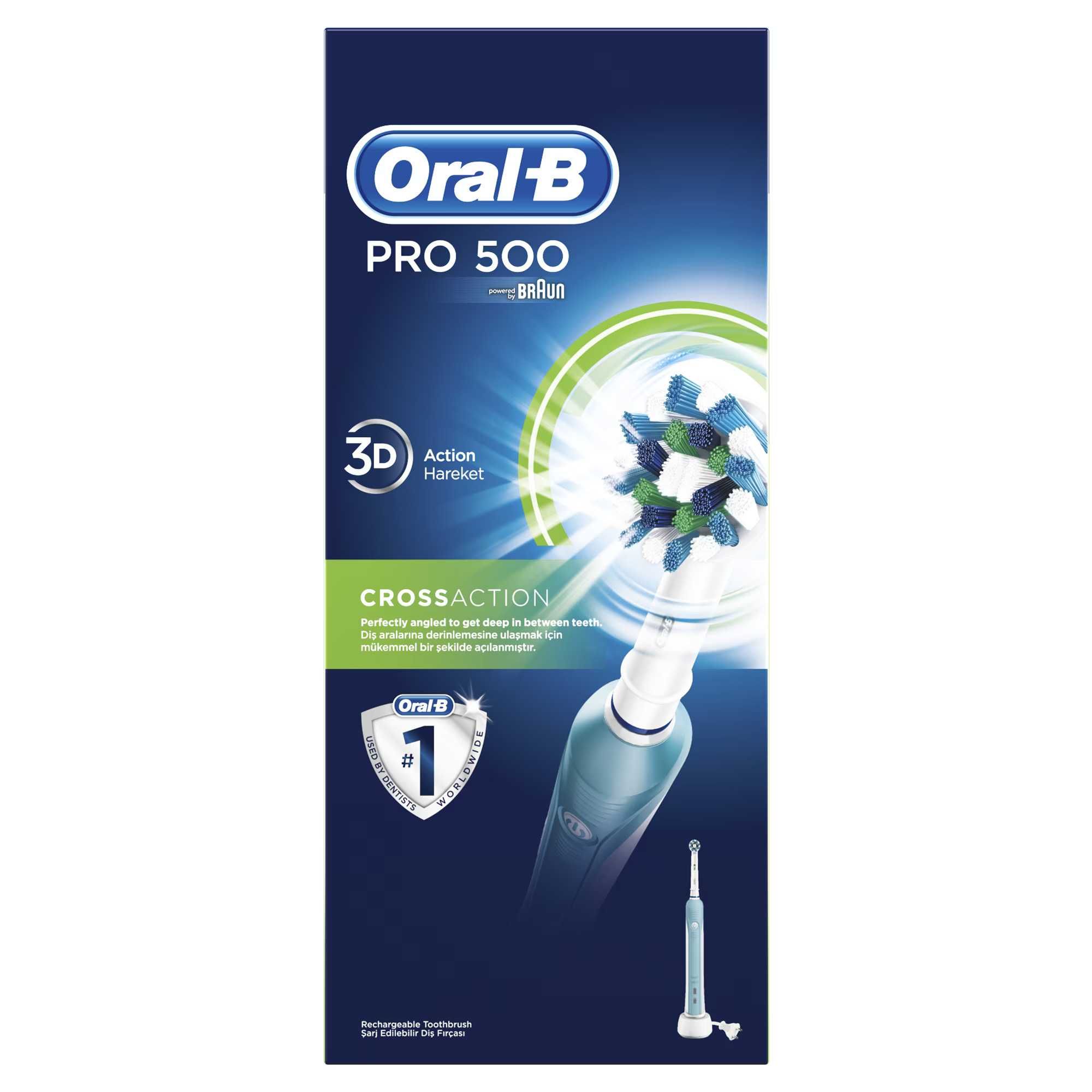 Periuta de dinti electrica Oral-B PRO 500 Cross Action, 3D, NOU