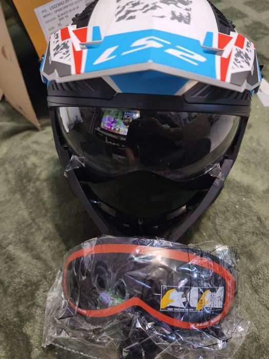 Casca Drifter LS2 OF606 whit blue Noua