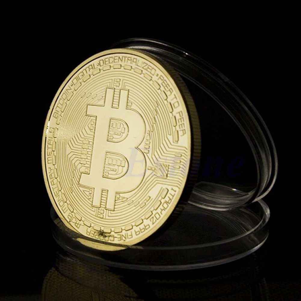 Moneda de colectie Bitcoin, aurie