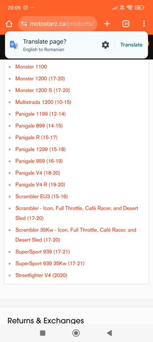 UpMap Up Map T800 Termignoni Tuning Motocicleta + Cablu Ducati Panigal