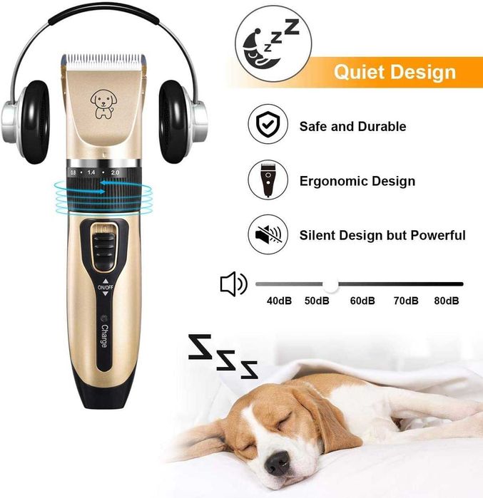 Jomverl тиха ел. машинка за подстригване на кучета, акумулаторна