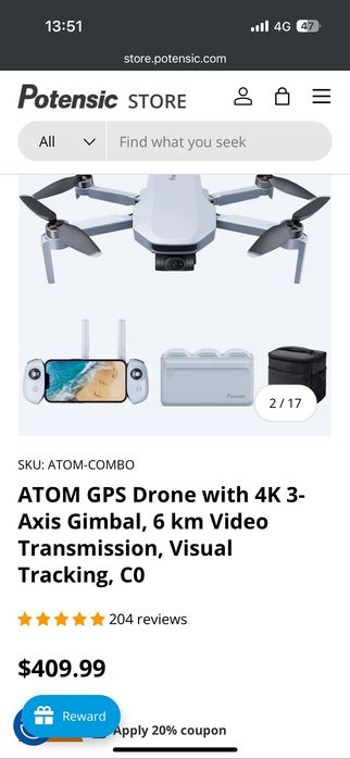 Drona Potensic Atom Fly More Combo