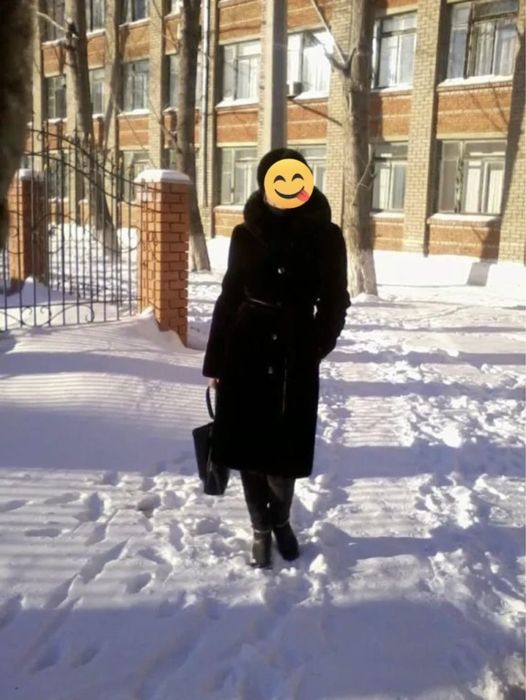 Шуба мутон с отдлкой из норки