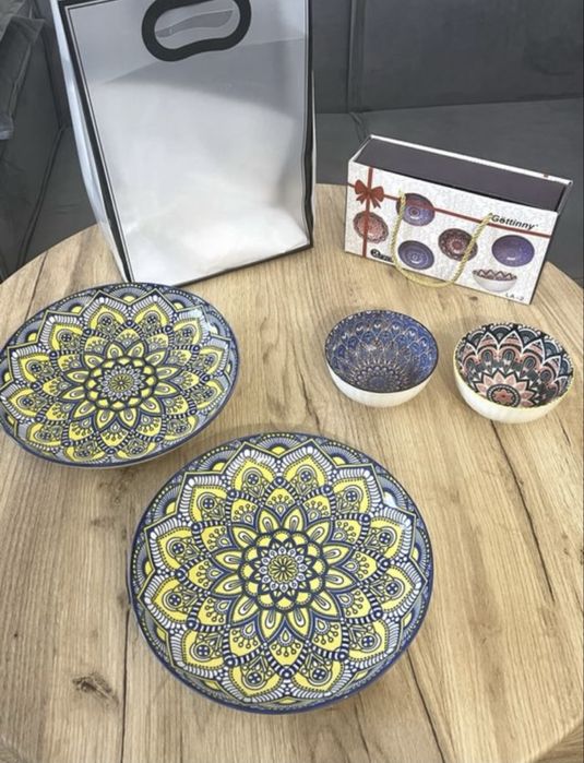 Новая посуда тарелки пиала риштанская