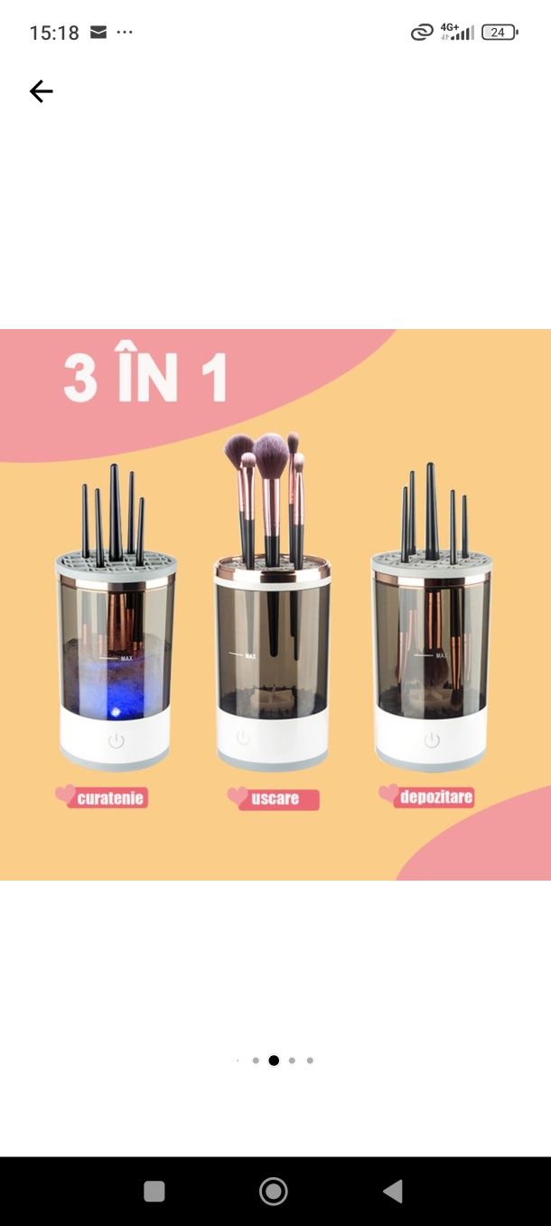 Dispozitiv electric pentru pensule de machiaj