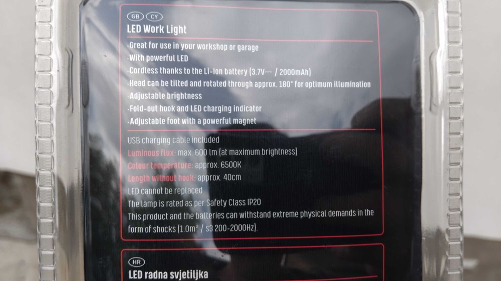 Lanterna PARKSIDE led reincarcabila 600 lumeni 40 cm