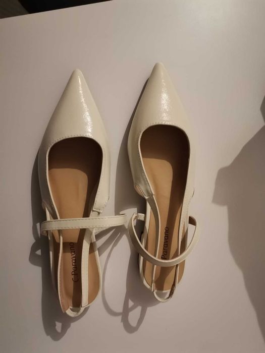 Balerini dama C. Paravano albi, marimile 36.5 si 38.5, noi
