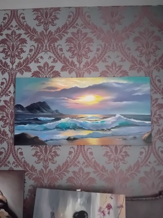 Картина" закат" 50х100,масло, платно