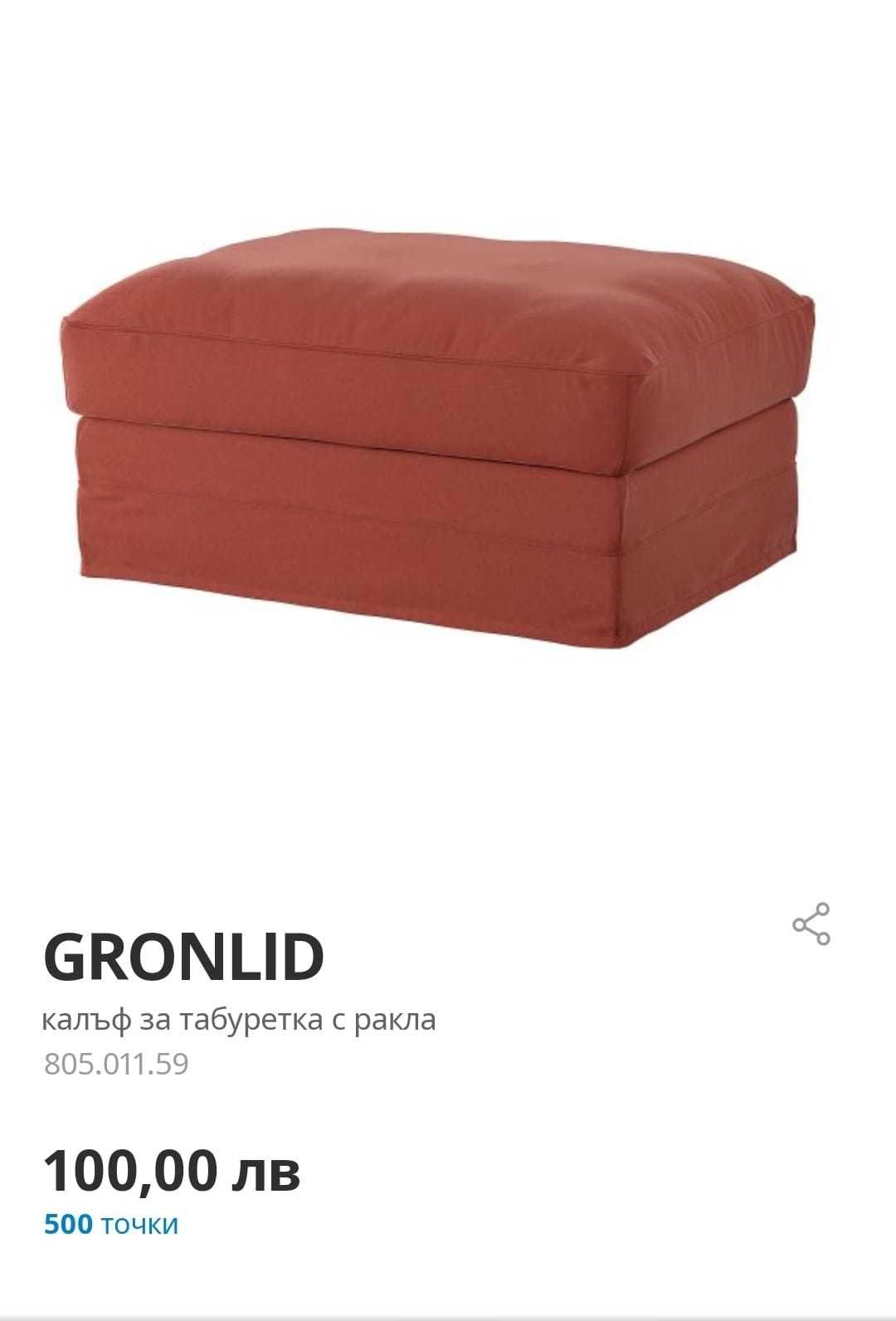 GRONLID Ikea калъф за табуретка с ракла