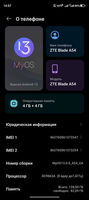 ZTE balade A54 128GB