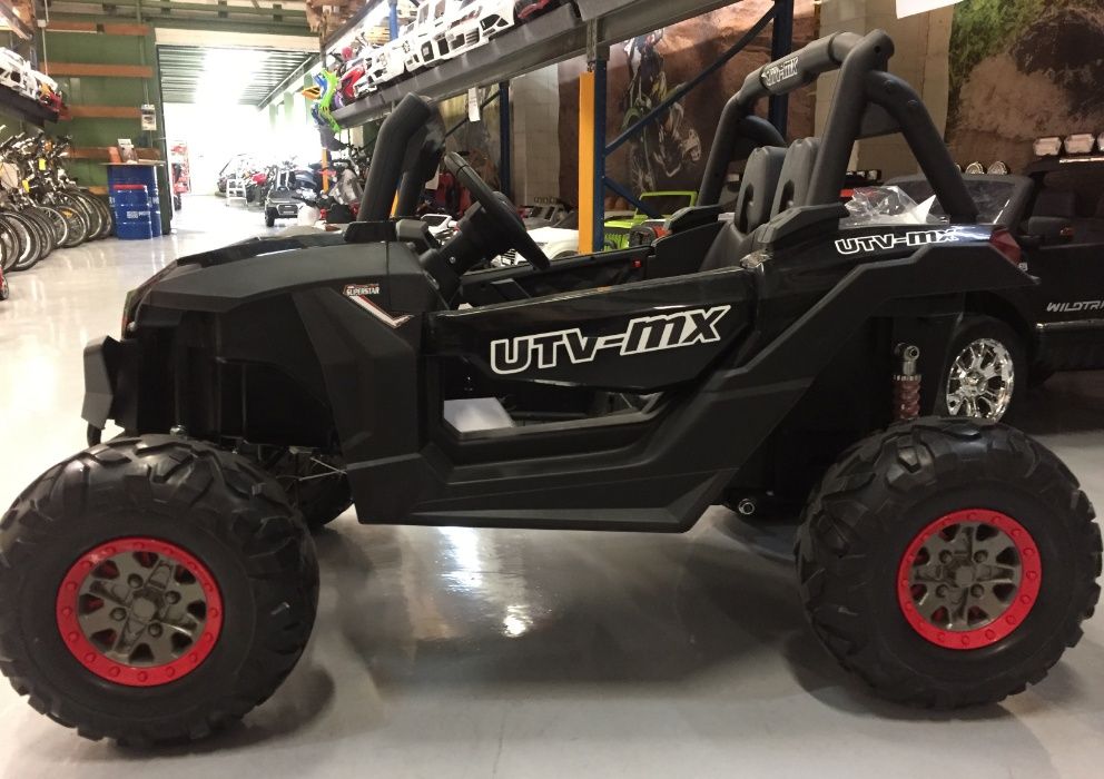 UTV electric pentru copii Rocker PREMIUM 4x4 12V cu Bluetooth #Negru