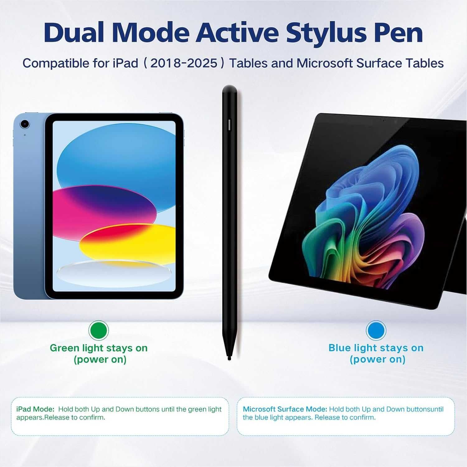 Стилус за iPad 2018-2025, Milikilo стилус за Microsoft Surface, черен