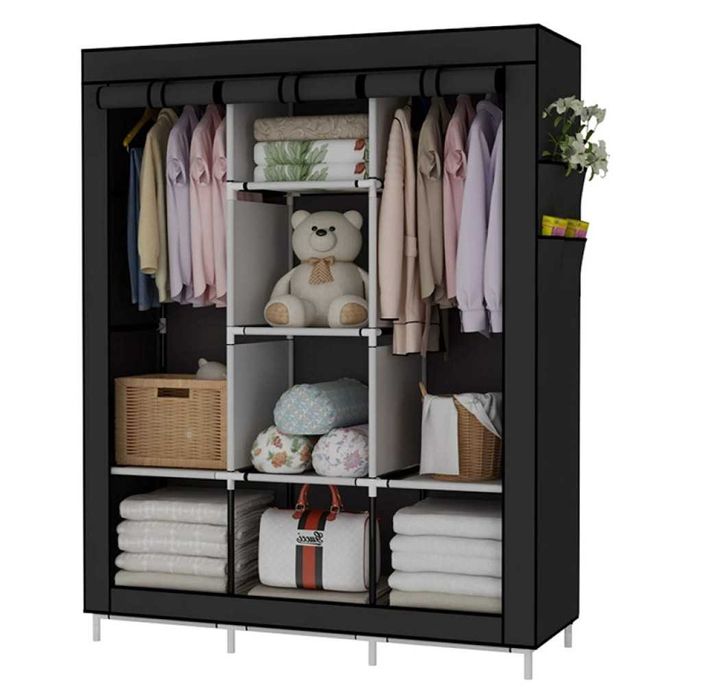 Спален гардероб с цип и 3 разделения; Цвят: Червен;