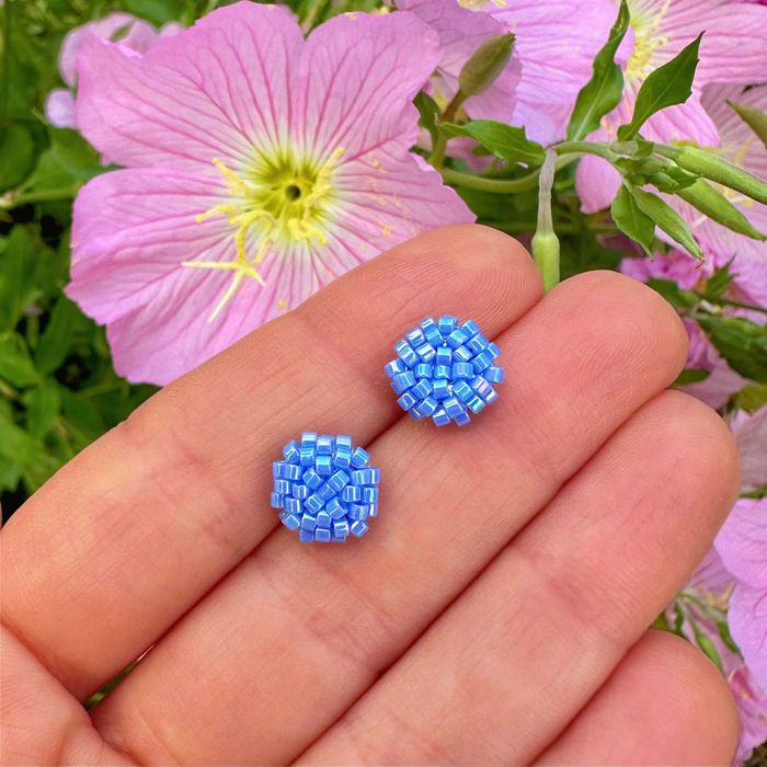 Ръчно изработени обеци, Различни цветове Японски мъниста, Стомана /925