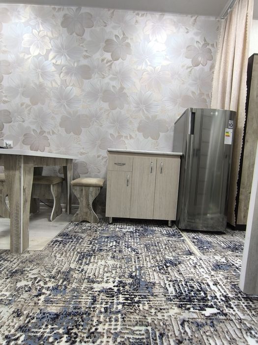 Аренда . 1 ком Студия. Сергели 2. 3/4 с обстановкой. Ремонт 18 м². 300