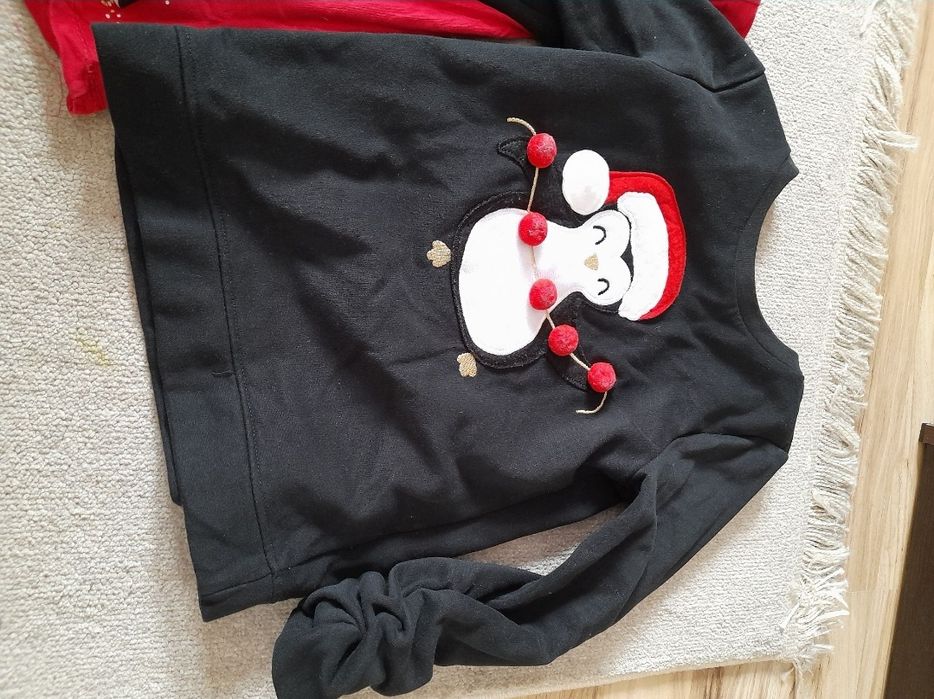 set hanorac Craciun sarbatoare c&a bluza 7 8 ani 128 impecabil ca nou