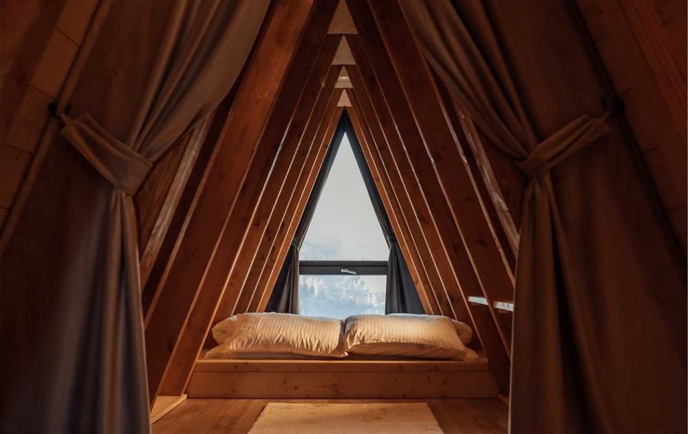 Constructi din lemn cabane tip Aframe