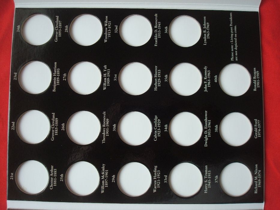 САЩ: албум за серията с Президентите - 39 монети х 1 долар