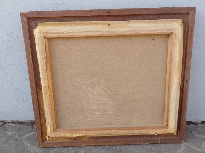 Ulei pe panza o lucrare deosebita semnata încadrată într-o ramă lata d