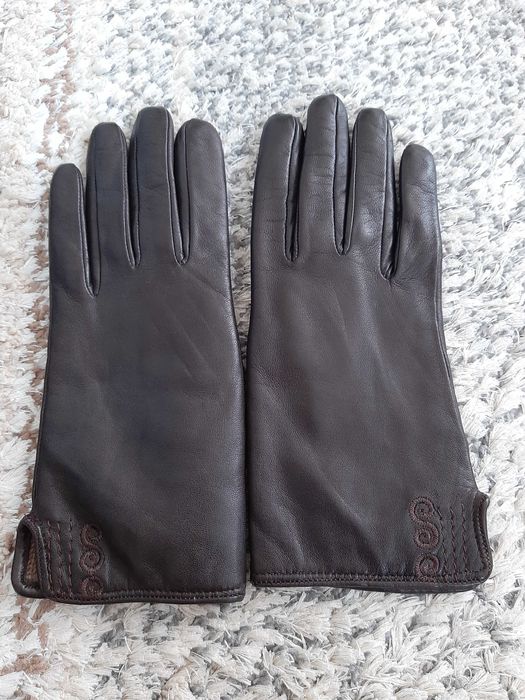 Manusi piele naturala dama, noi, marimea 7