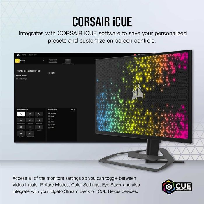 Монитор Gaming Corsair Xenon 32", IPS, 2K QHD, 165hz, 1ms