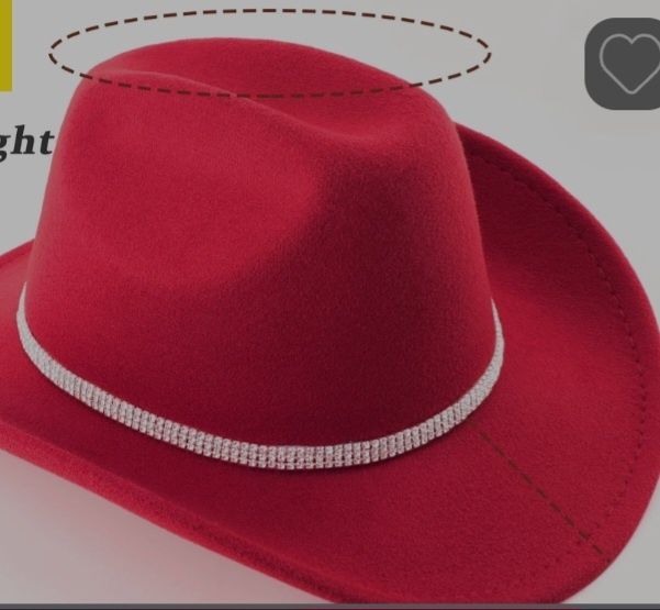 Palarie rosie cu strasuri