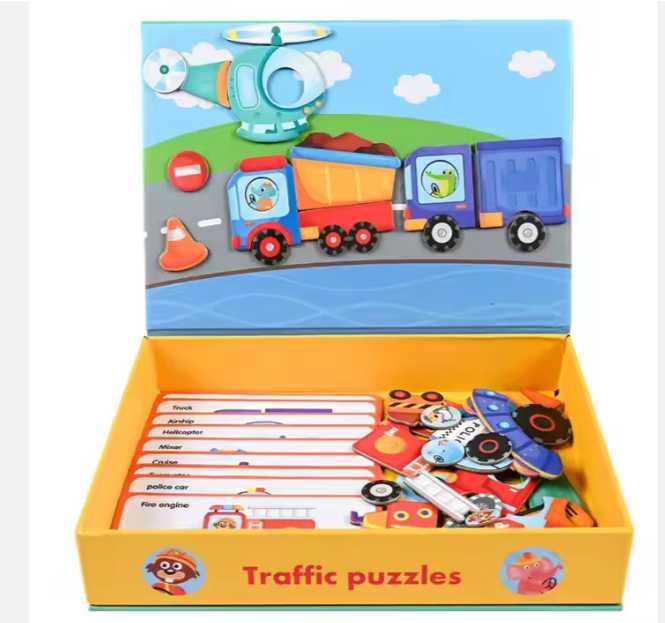 Магнитный пазл "Транспорт" – развивающая игрушка для детей 3