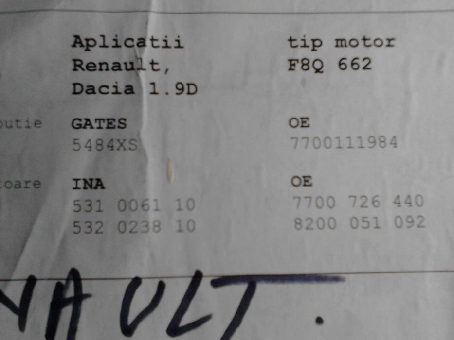 Kit distribuție DACIA, RENAULT Clio, Megane, MITSUBISHI, VOLVO - 1.9 D