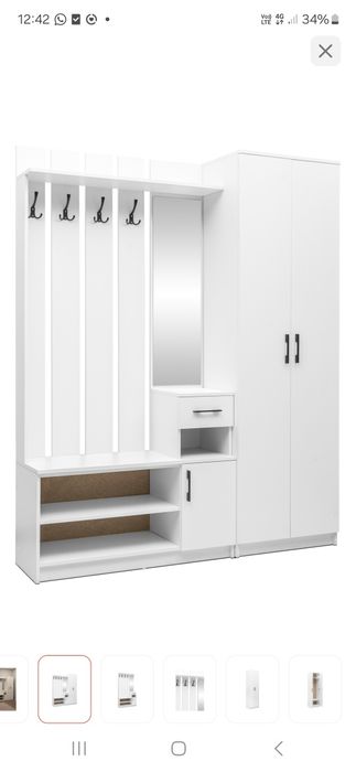 Прихожая ЛДСП белая и другие цвета на выбор