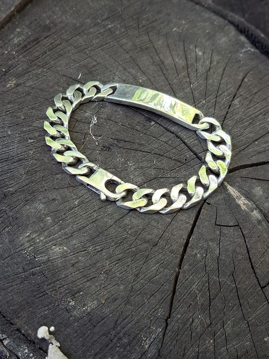 Bratara argint masiv cuban cu placuta