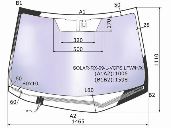 Стекло лобовое атермальное с обогревом щеток Lexus Rx 270