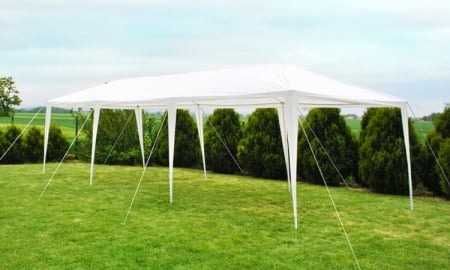 Cort,pavilion evenimente 3x9 m cu 8 pereti laterali cu ferestre - Alb