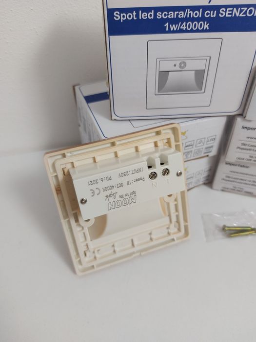 6 Spot led scara/hol cu SENZOR 1w/4000k Auriu NOI