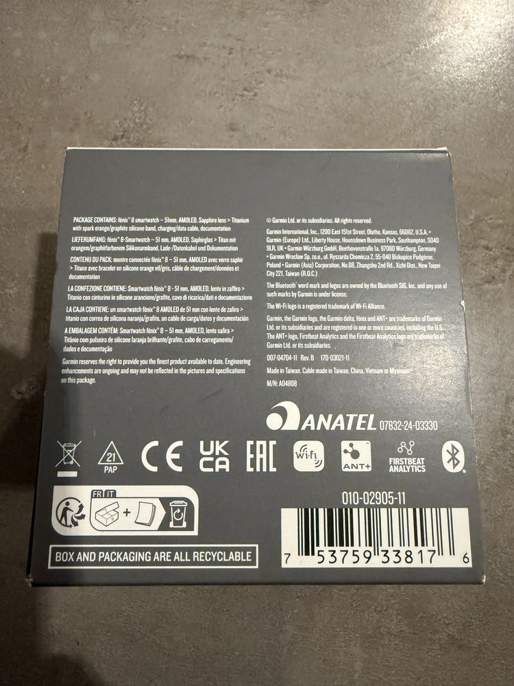 Garmin Fenix8 51mm Amoled Sapphire