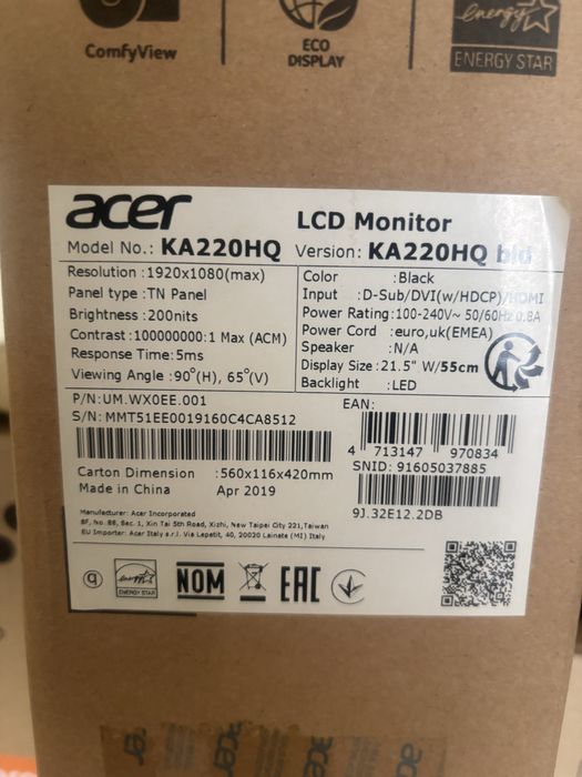 Монитор Acer KA220HQ