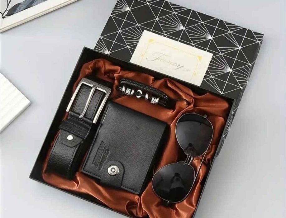 Set cadou curea portofel ochelari brațara