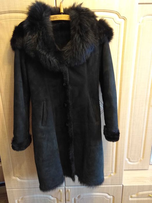 НАТУРАЛЬНАЯ идеальная замша мех дублёнка женская из Европы