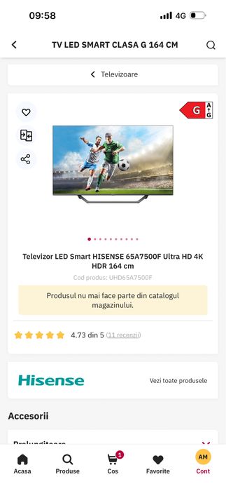 Televizor Hisense 164cm