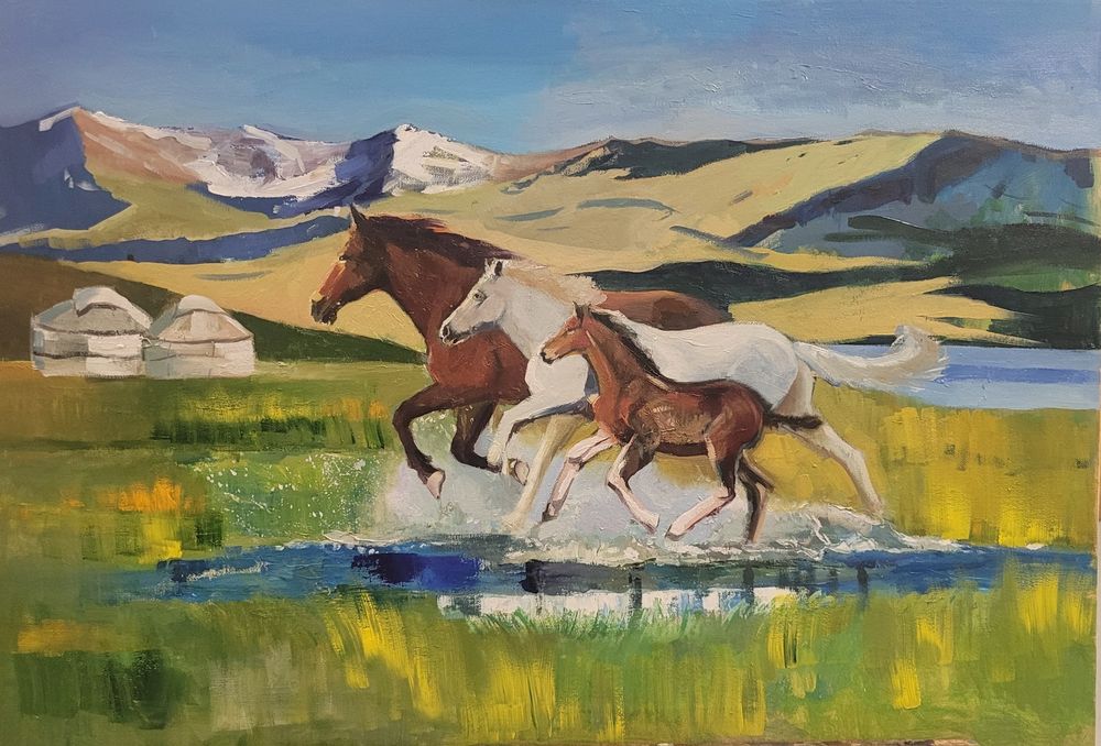 Лощади, картина маслом 2025