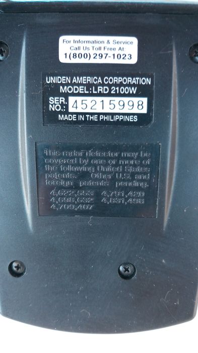 Detector Radar ,Uniden LRD 2100W 360 Laser Radar