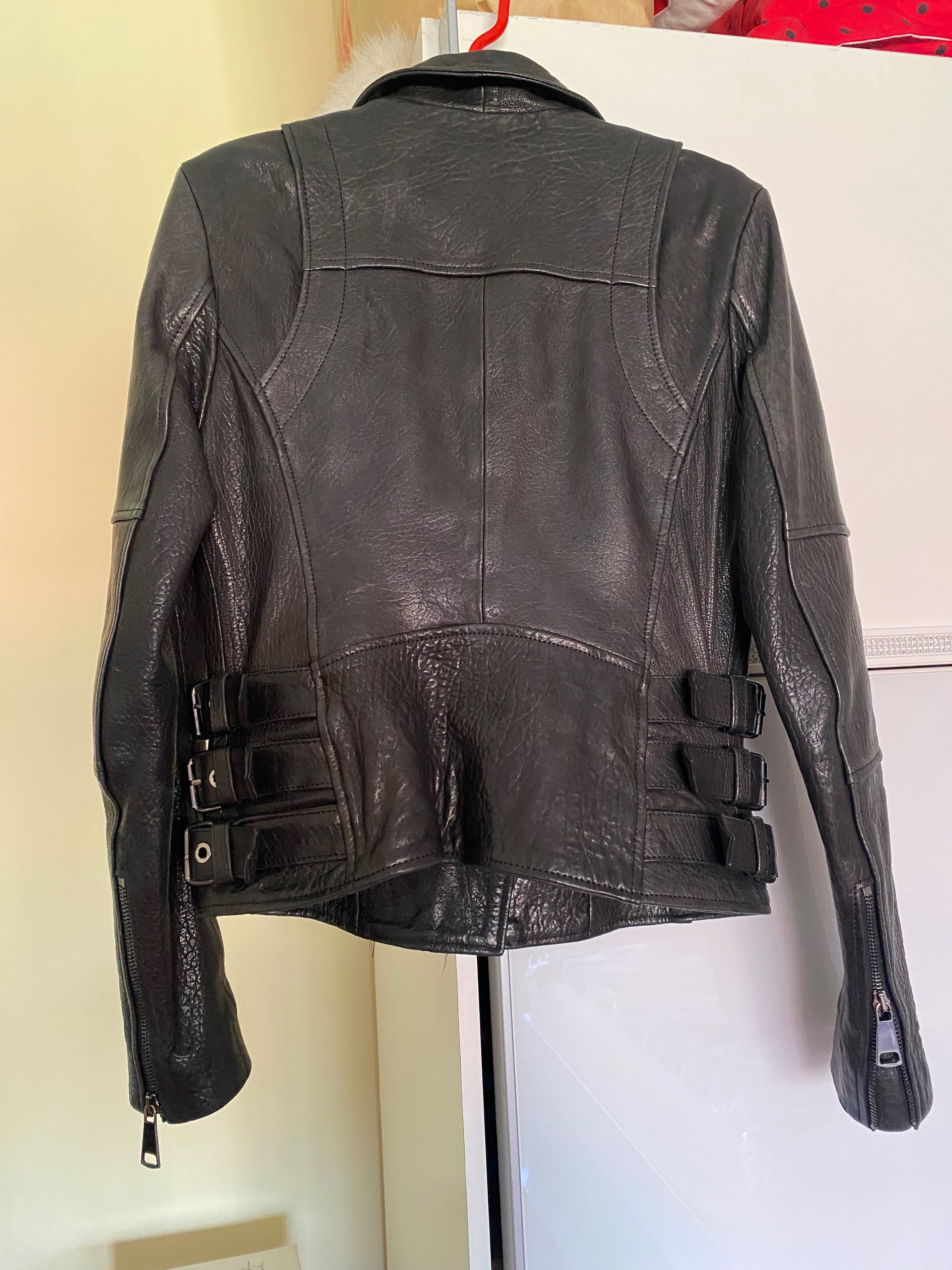 Geaca biker piele naturală