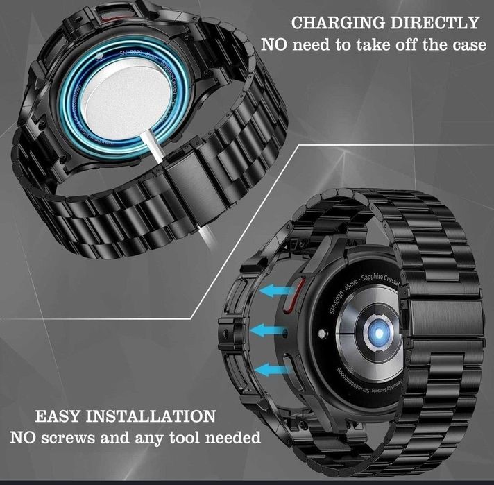 Curea Samsung Galaxy Watch smartwatch black metalic