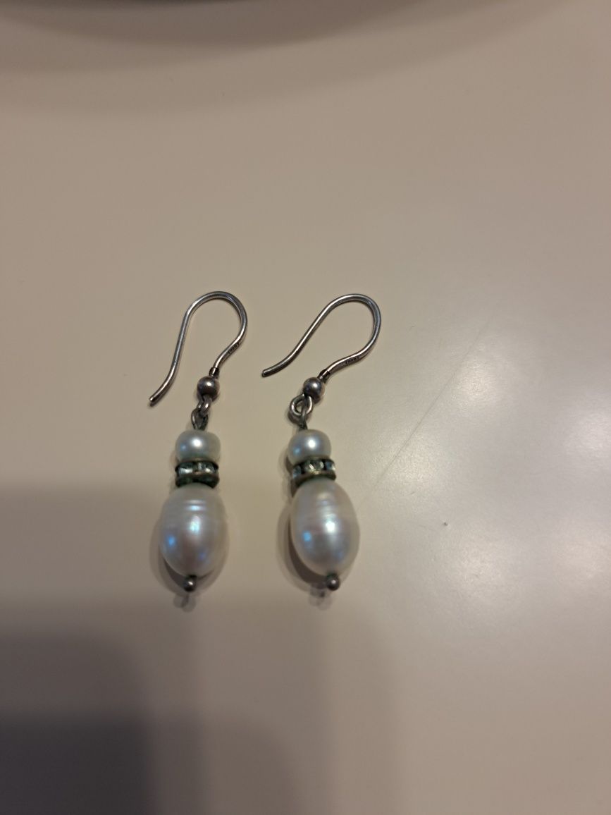 Cercei argint cu perle