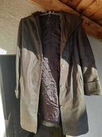Дамско палто с качулка FAMS PELLE от естествена кожа телешки набук