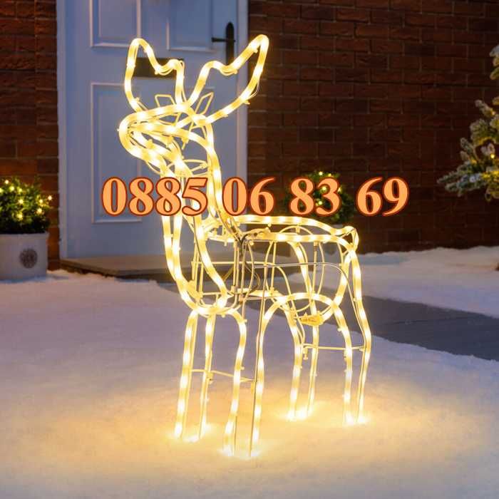 3 модела Коледен светещ елен 90 см, коледна украса, коледен елен