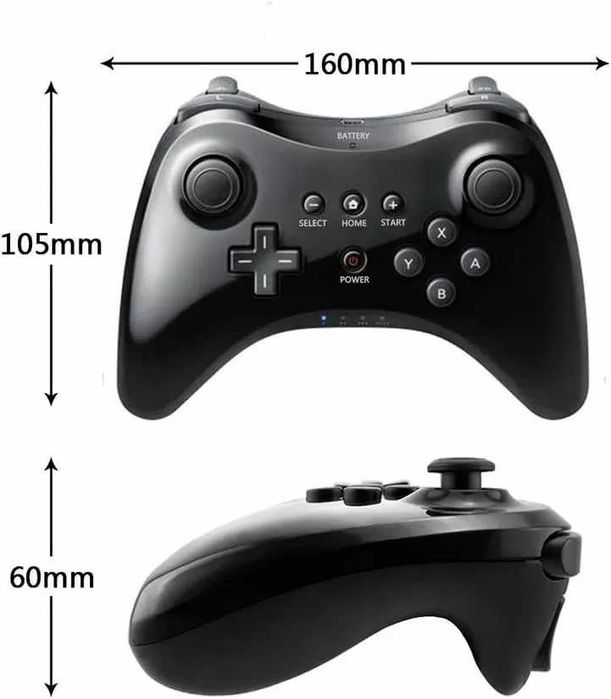 Съвместим Wii U Classic Wireless Pro Controller, черен