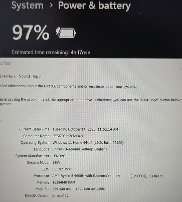 Lenovo Ryzen 5 4600H 16GB RAM 256GB NVMe GTX 1650 4GB