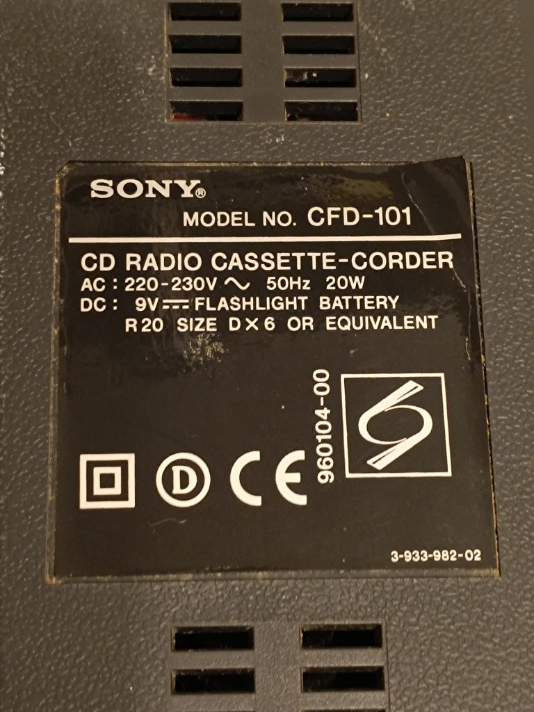 Radiocasetofon Sony CFD 101